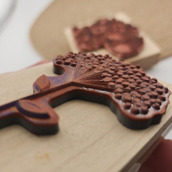 Hedgehog & Floral Stamp Wood Rubber‎ Mounted Penny Black 4065K 4304H flowers - Picture 6 of 7